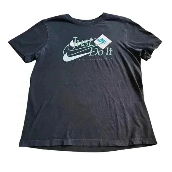 Nike Other - Nike T-shirt Size Lg Black Just Do It Print Pattern Cotton